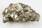 raw marcasite stone (white iron pyrite) on white