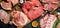 Raw meat. Different kinds of pork and beef meat