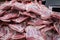 Raw meat on the market