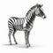 Raw Metallicity: Lifelike Silver Zebra On White Background