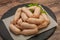 Raw natural chicken baby sausages