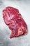 Raw Organic Flank bavette or flap beef steak. White background. Top vie