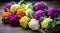 Raw organic multi colored cauliflower