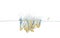 Raw pasta macaroni falls into water and creates air bubbles on surface. Yellow pasta macaroni drop hit smash to boil water and