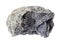 raw Peridotite rock with Phlogopite mica on white