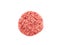 Raw pink beef cutlet isolated on a white background.
