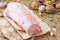 Raw pork meat - carbonade. Fresh organic meat and ingredients