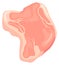 Raw pork meat. Cartoon uncooked food icon