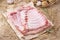 Raw pork meat - spare ribs or belly. Fresh meat and ingredients