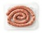 Raw pork sausages in plastic try