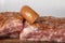 Raw pork spare-ribs with seasoned rub