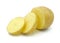 Raw potato sliced into pieces, Organic vegetable, Isolated on white background, Cut out with clipping path.