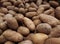 Raw potatoes  vegetables background in supermarket