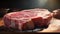 Raw And Powerful: White Steak On A Board In Sun
