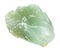 raw Prase (green quartz) stone isolated on white