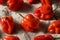 Raw Red Organic Habanero Peppers