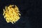 Raw rotini or fusilli screw-like pasta