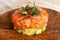 Raw Salmon Tartare, Trout Tartar or Red Fish Tatar