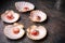 Raw seafood: scallops, langoustines, shrimps and oysters