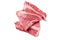 Raw Silverside sirloin beef steak cut on butcher tray Isolated, white background.