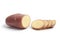Raw sliced Roseval potato