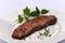 Raw Steak , marinated , with mint