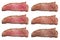 Raw steaks frying degrees: rare, blue, medium, medium rare, medium well, well done