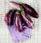 Raw Striped Eggplants