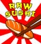 Raw Sushi Shows Japan Cuisine 3d Illustration