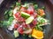 Raw Tuna Ceviche with fresh fruits and vegetables