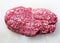 Raw twisted beef meat