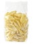 Raw uncooked italian conchiglie jumbo shell pasta in plastic bag