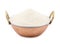 Raw Unprepared Semolina Flour or Suji on White Background