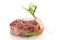 Raw veal shank meat with vegetables.