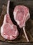 Raw Veal tomahawk steak