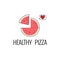 Raw Vegan Concept. Healthy Pizza illustration. Fruit icon in flat. Healthy food cartoon illustration