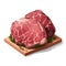 Raw wagyu steak isolated on background. Raw red meat illustrations in flat style.