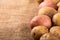 Raw whole washed organic potatoes