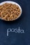 Raw wholewheat pasta