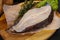 Raw wolffish steak