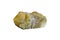Raw of yellow opal gemstone isolated on white background.