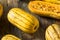 Raw yellow Organic Delicata Squash