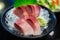 Raw Yellow tail fish or Hamachi sashimi