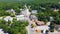 Raymond town center aerial view, NH, USA