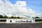 Rayong Thailand June 06 2019 Piemphong Sarn Bridge. Black Elephant Stucco  standing. Bridge for use in the return of people and