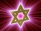 Among rays of gold Star of David