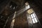 Rays of light illuminating the inside view of the Assumption Cathedral in the Holy Trinity Sergius Lavra, built in 1585. Sergiev