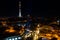 Rays of the Maidan art event in memory of the Heavenly Hundred. Aerial view on Memorial of Heavenly Hundred Heroes, Lviv ,