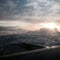 The rays of the sun above the clouds. At an altitude of nine thousand meters. Unique photo frames.