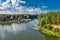 Razdolnaya River surrounded by forest. Berdsk, Russia